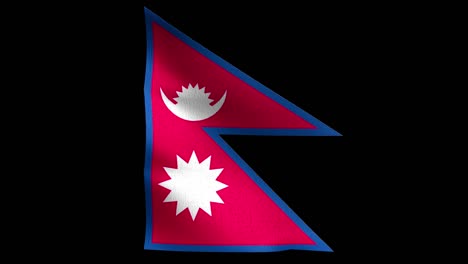 seamless loop 4k vdo. nepal national flag blowing in the wind isolated. official patriotic abstract design. 3d rendering illustration of waving sign symbol.