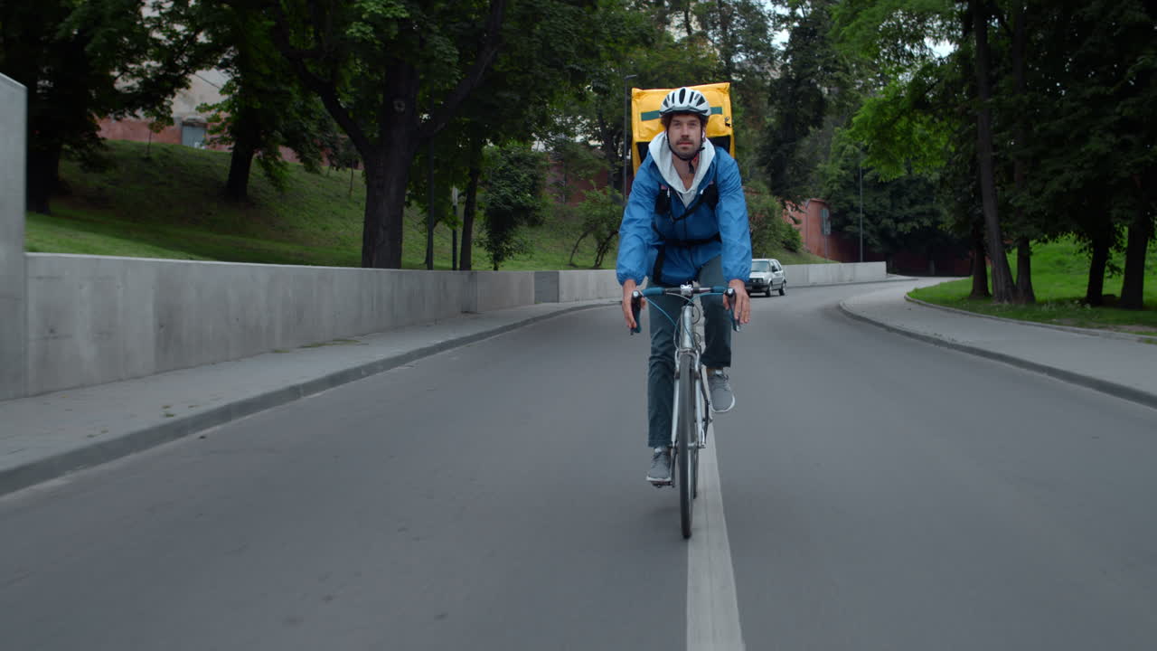 Delivery driver on a bicycle