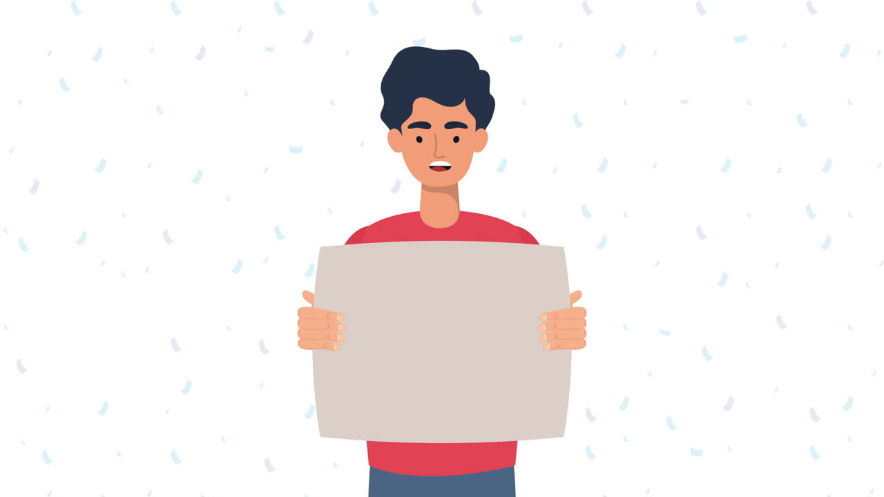 young man protesting for human rights