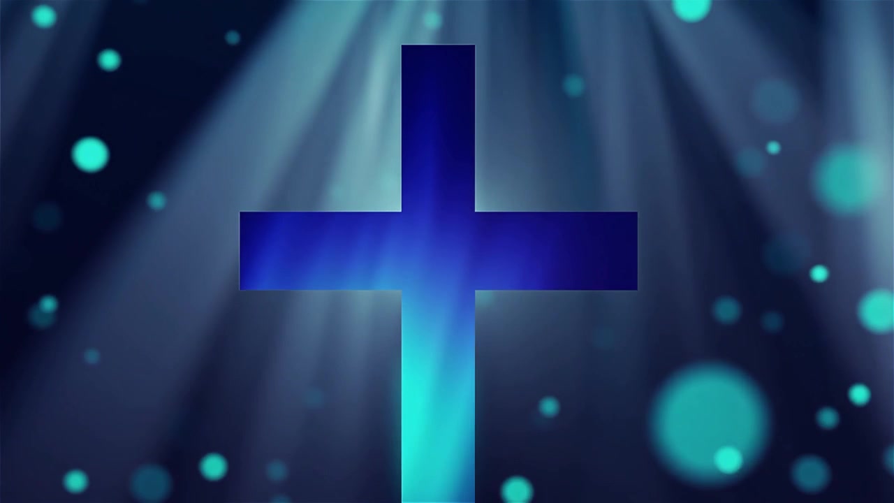 Croce Cristiana Luce Celestiale Sfondo per il Culto.