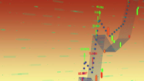 animación del procesamiento de datos sobre un fondo naranja