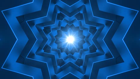 blue star kaleidoscopic background loop video