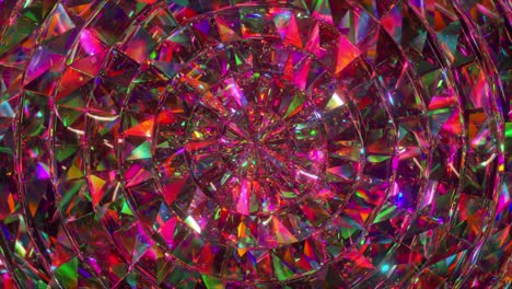 el mosaico circular de diamante abstracto se mueve en movimientos de onda. color neón verde rosa. animación 3d de bucle sin costuras