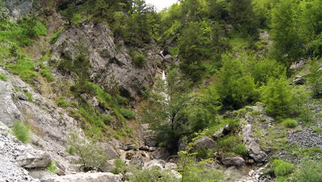 shot of a waterfall in theti national park in albania