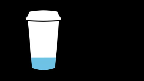 taza azul de café con un porcentaje creciente de 0% a 100%