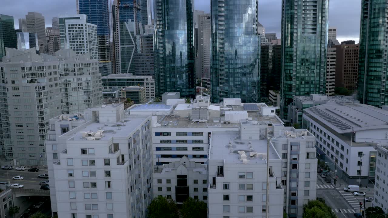 드론 샌프란시스코 빌딩 4k 24fps