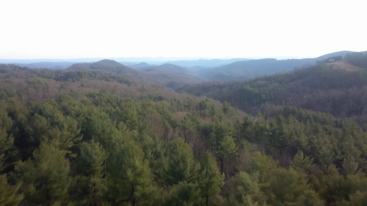 Vista aerea delle Montagne Blue Ridge.