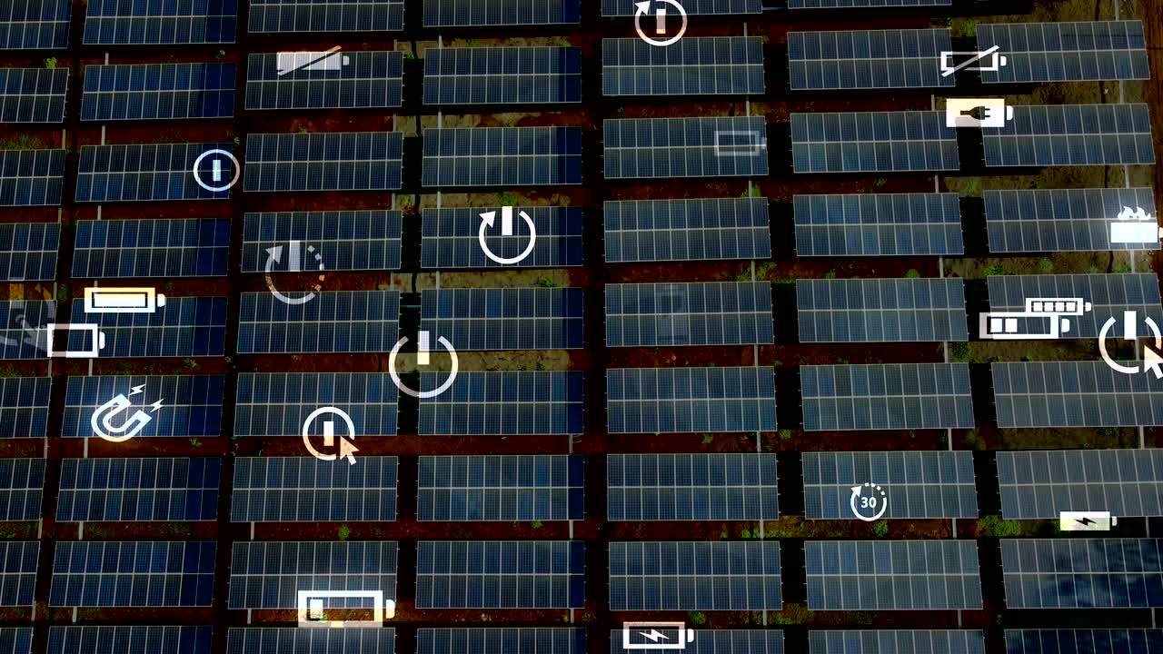 solar panels with a futuristic graphics overlay in Kenya