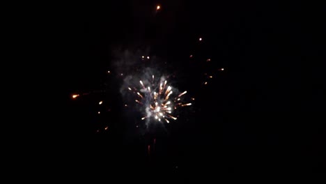 fireworks display on dark night sky in slow motion blur