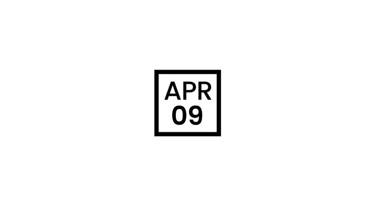 Icona Calendario Animata con Data 9 Aprile