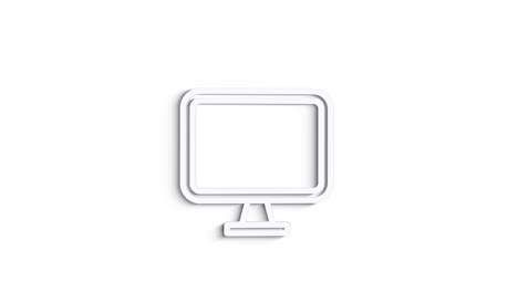 grey computer line icon on white background. front view. 4k video motion graphic animation