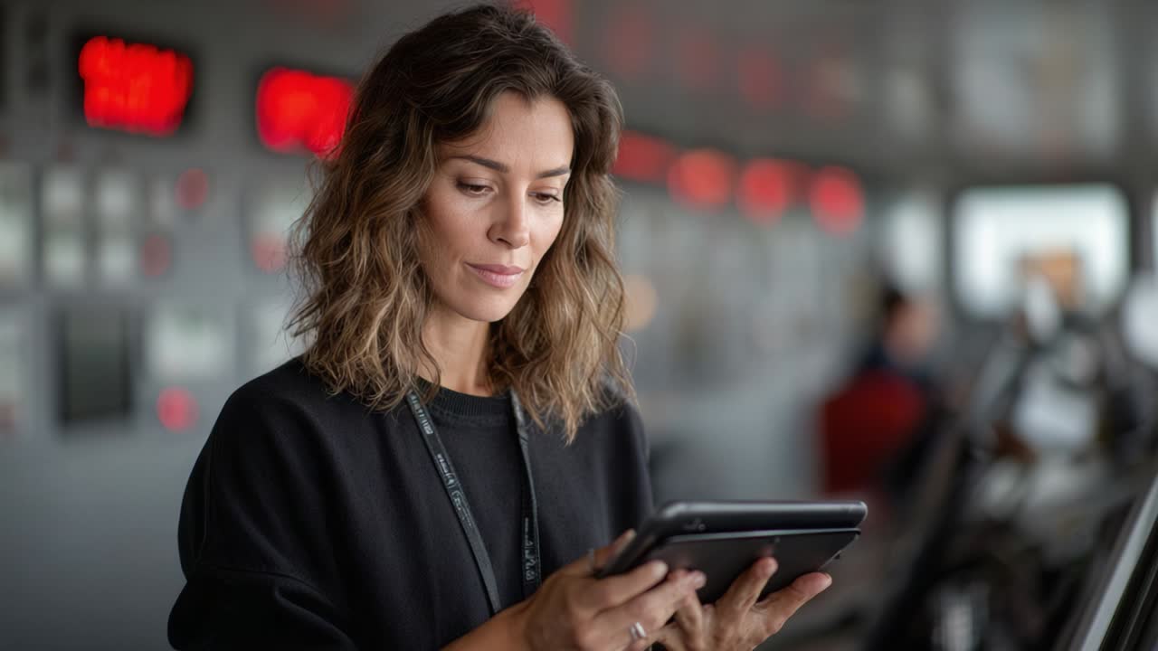mujer que usa la tableta