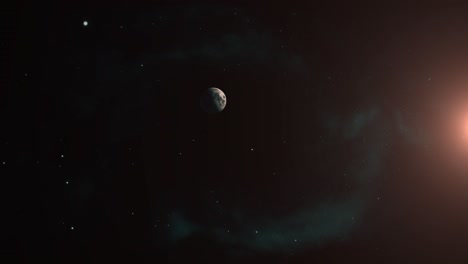 4k sunlit moon in dark space