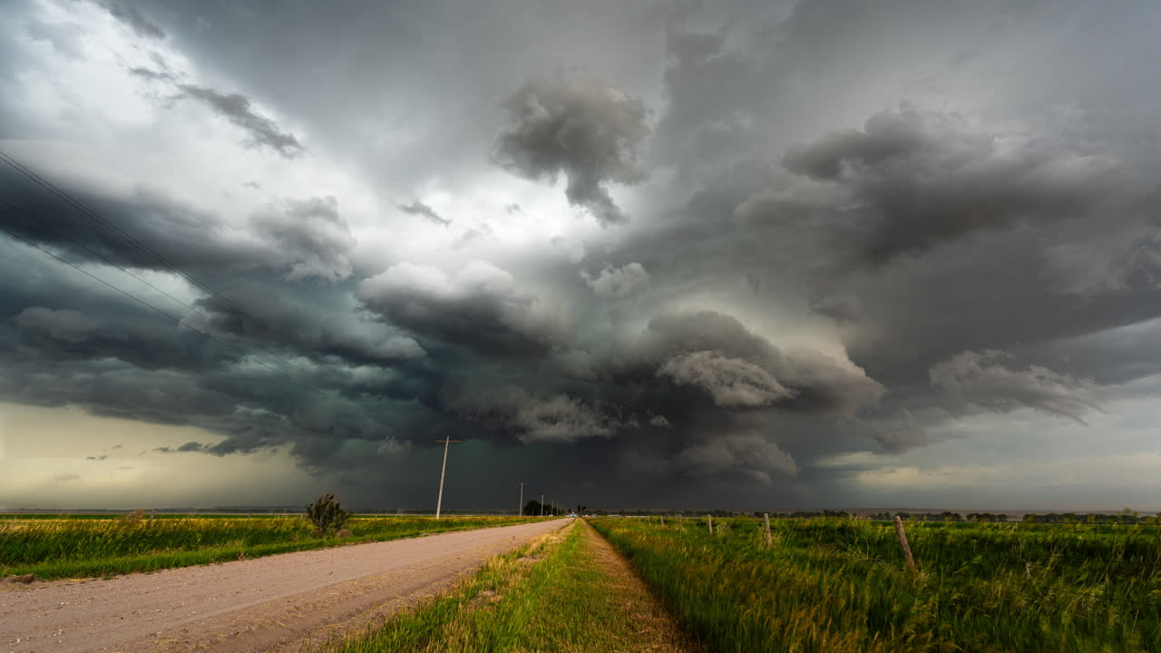 Captivating stormy scene with strong winds and swirling clouds