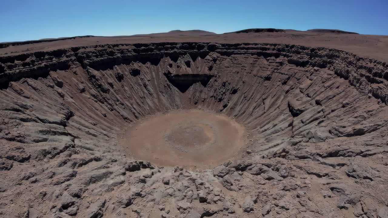 Aerial View of a Volcanic Crater in the Atacama Desert