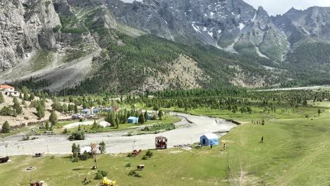 Basho-Valley-drone-shot-in-skardu-view-of-mountains-and-trees-in-the-valley