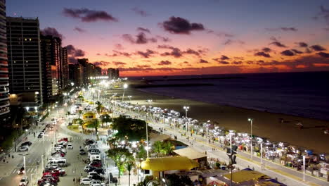 paisaje urbano del atardecer en fortaleza ceara, brasil