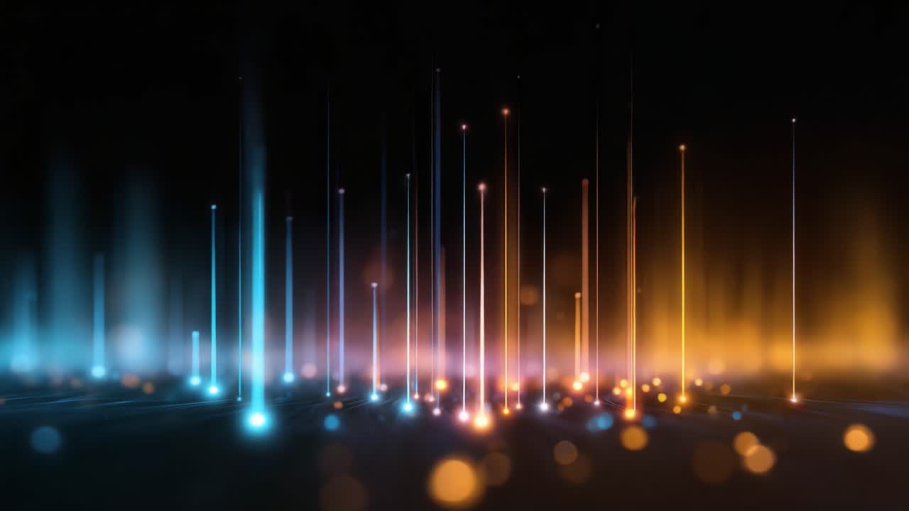 A Stunning Display of Colorful Light Rays and Bokeh Effects Creating an Enchanting Abstract Background in Motion with Vibrant Energy and Rhythm