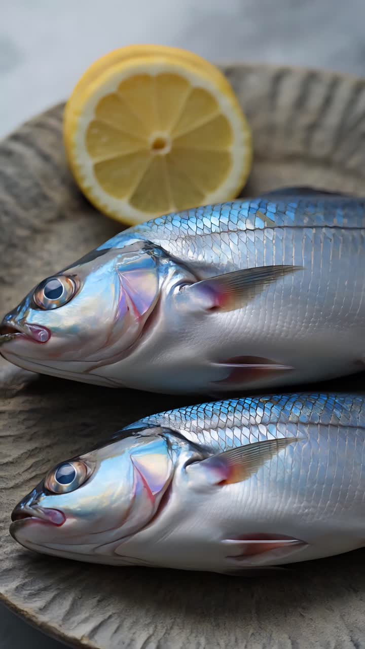 Deliziosi frutti di mare su sfondo sfocato 4K