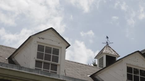 a traditional concrete tiled roofing of a barn house - medium shot