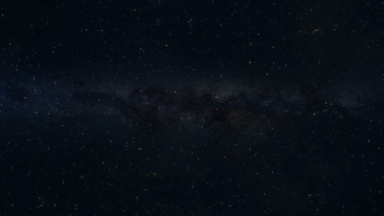 은하핵을 향해 우주 깊은 곳의 밀집한 별장을 날아다니며