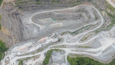 aerial view of a large stone quarry