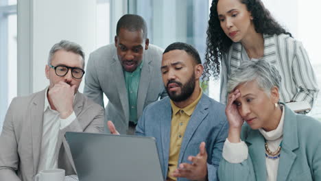 reunión de negocios, pérdida y quiebra corporativa