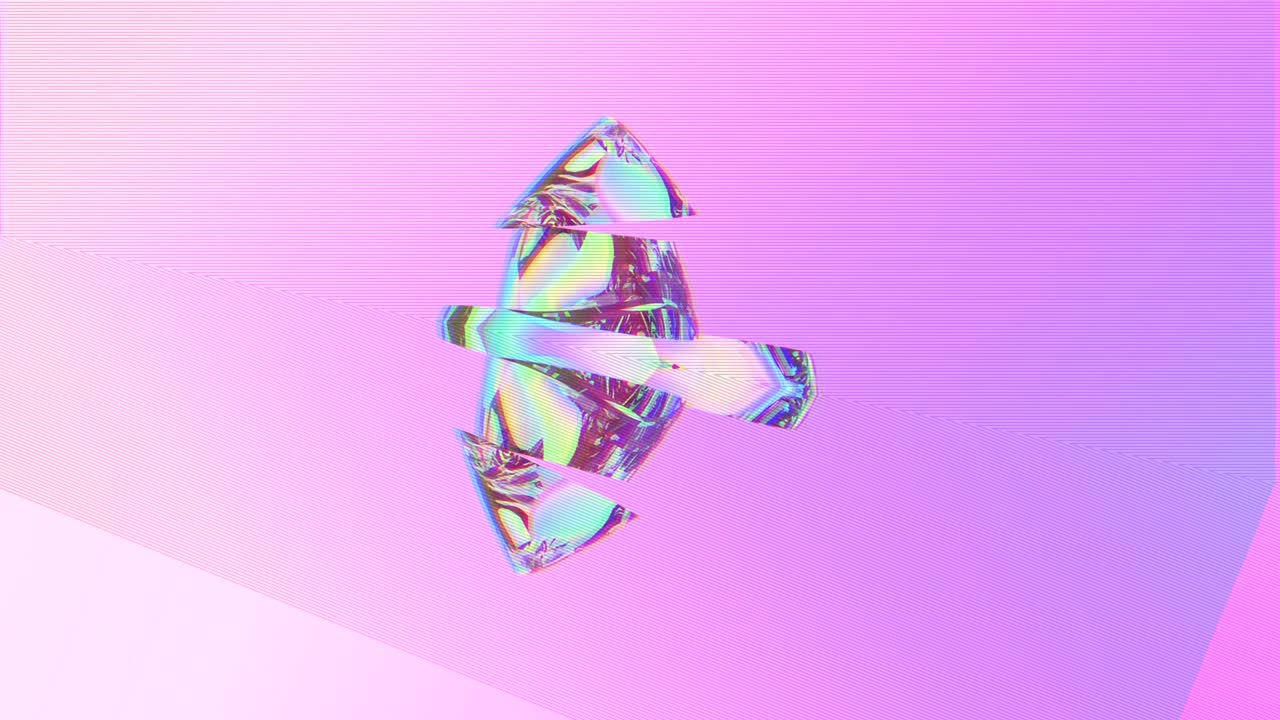 arte geométrico 3d abstracto con efecto caleidoscopio. fondo rosa.