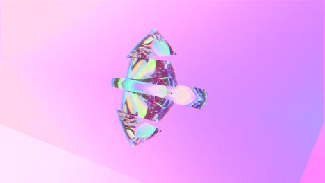 arte geométrico 3d abstracto con efecto caleidoscopio. fondo rosa.