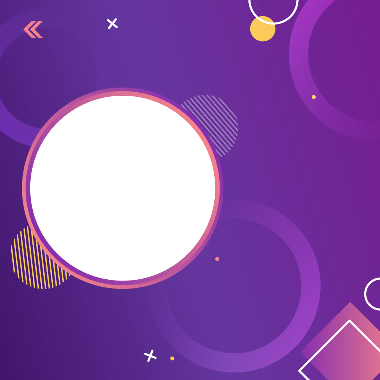 Abstract Geometric Purple Background with White Circle Frame