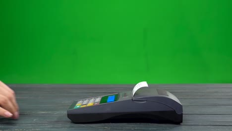 person using a point of sale terminal