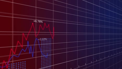 Animación-Del-Diagrama-Y-Procesamiento-De-Datos-Sobre-Fondo-Azul