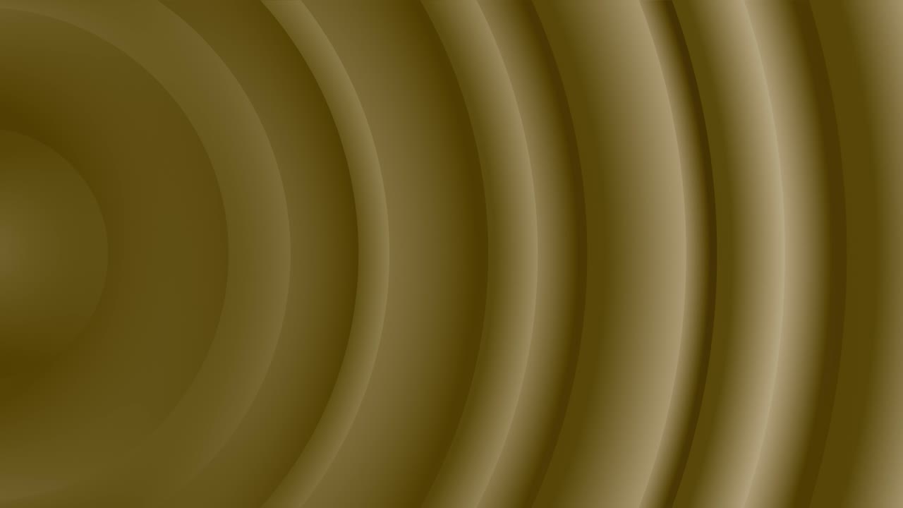 las ondas animadas del círculo dorado se mueven lentamente de izquierda a derecha