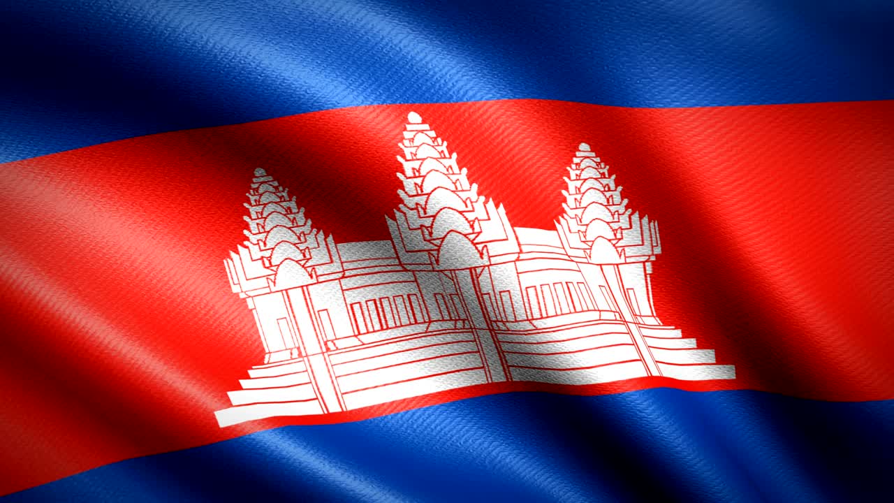 bandera de camboya. animación de bucle sin costuras. video de alta definición en 4k