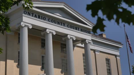 front of the beautiful ontario county courthouse in canandaigua, new york near canandaigua lake