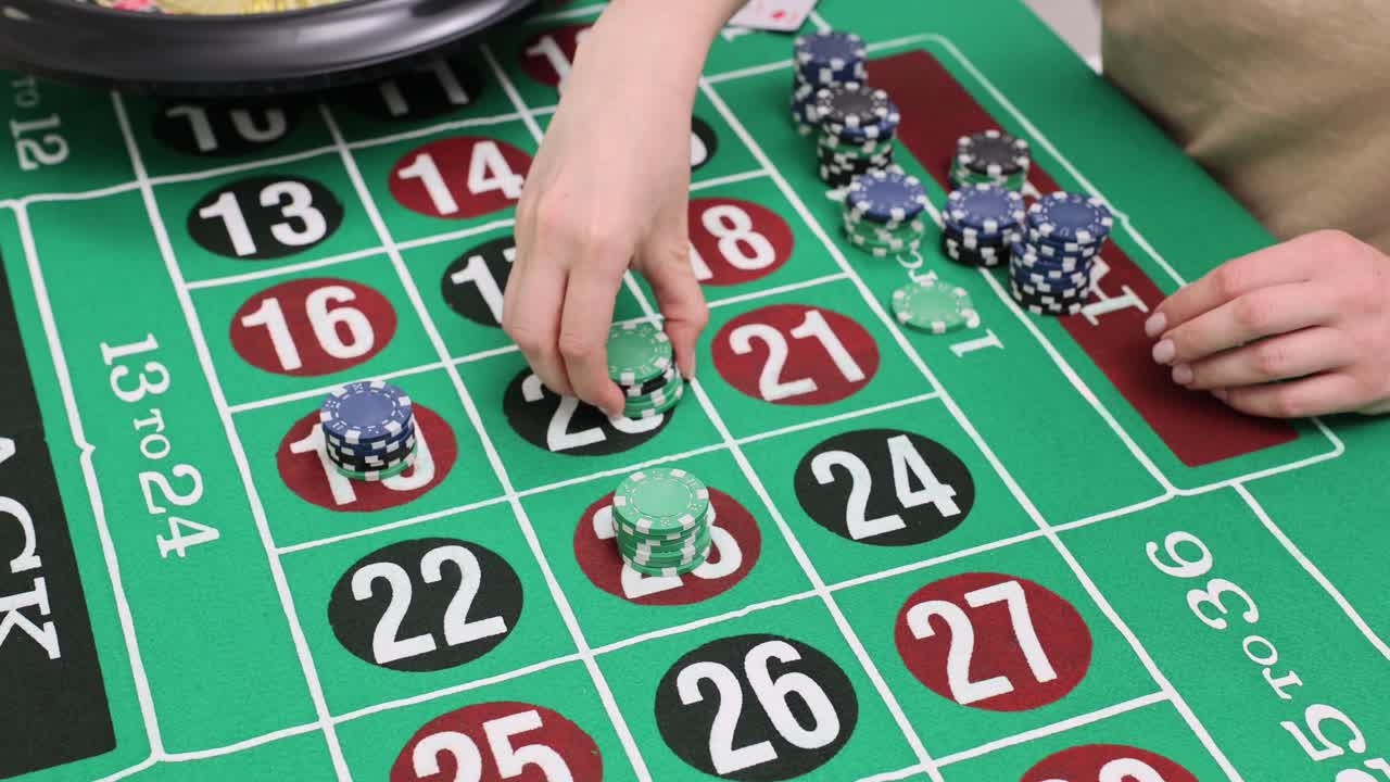 Roulette Table with Chips