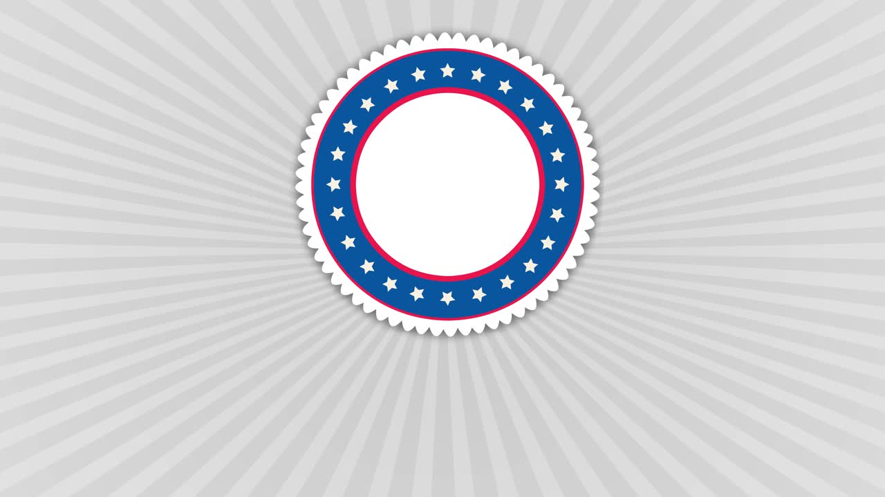 질감 있는 회색 배경으로 화면 중앙에 표시되는 독립 기념일 인사말이 포함된 7월 4일 기념 애니메이션