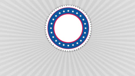 animación de celebración del 4 de julio con saludos para el día de la independencia que se muestra en el centro de la pantalla con un fondo gris texturizado