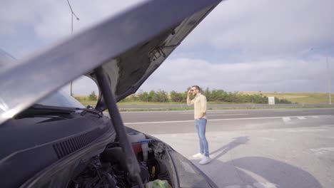 car breakdown, highway.