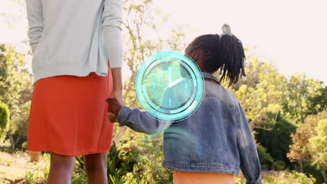 african american mother and daughter bond in park, symbolizing family love.