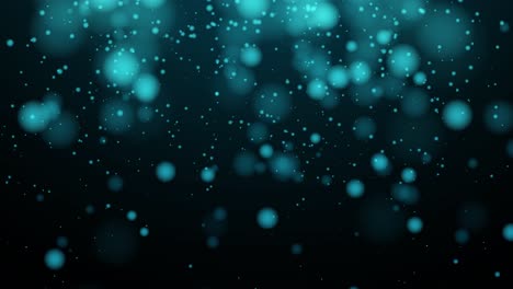 partículas azules dinámicas que se mueven en el espacio oscuro