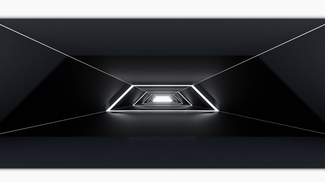 el túnel negro, el concepto futurista, la representación en 3d.