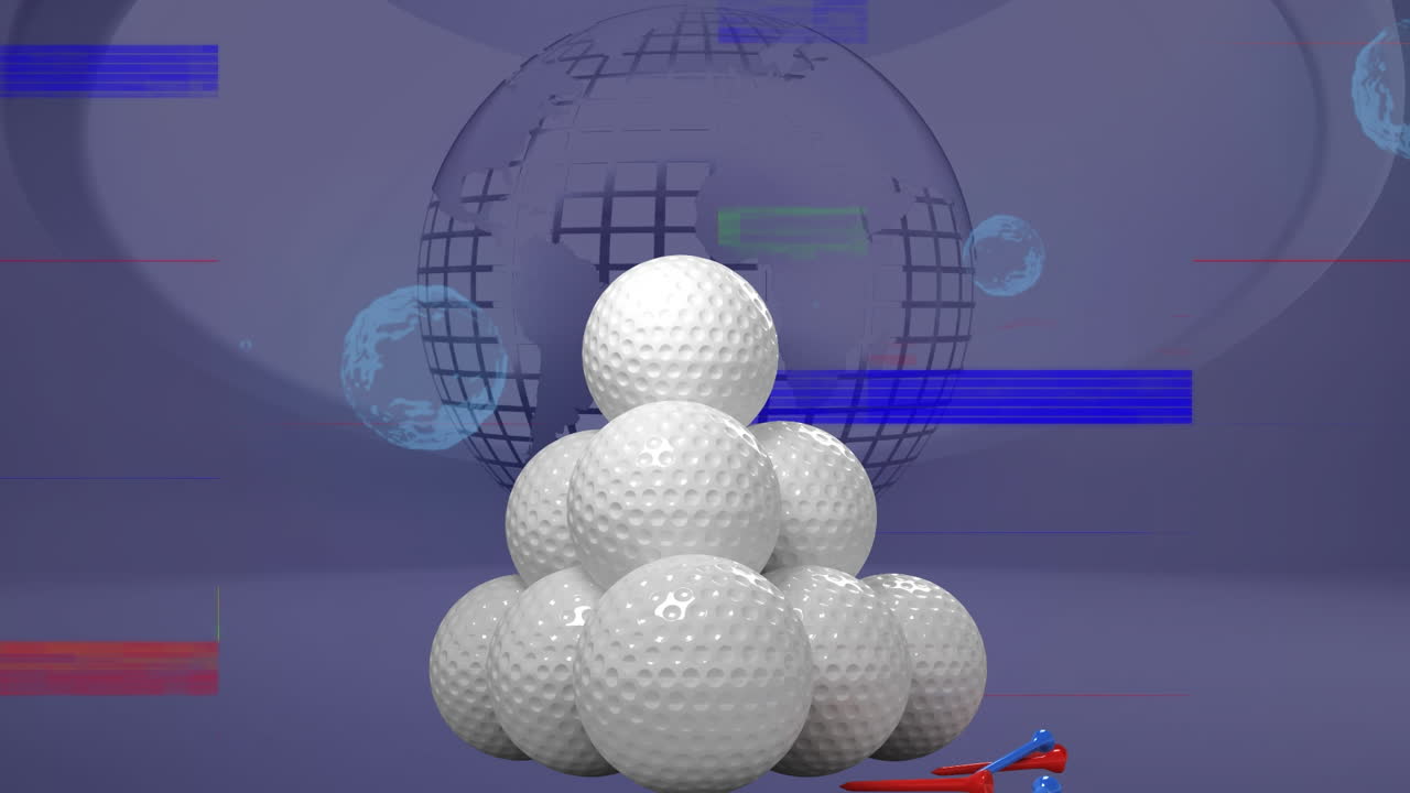 거품 과 지구 위 에 있는 골프 공 의 애니메이션