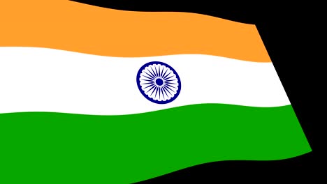india flag slow waving in perspective, animation 4k footage