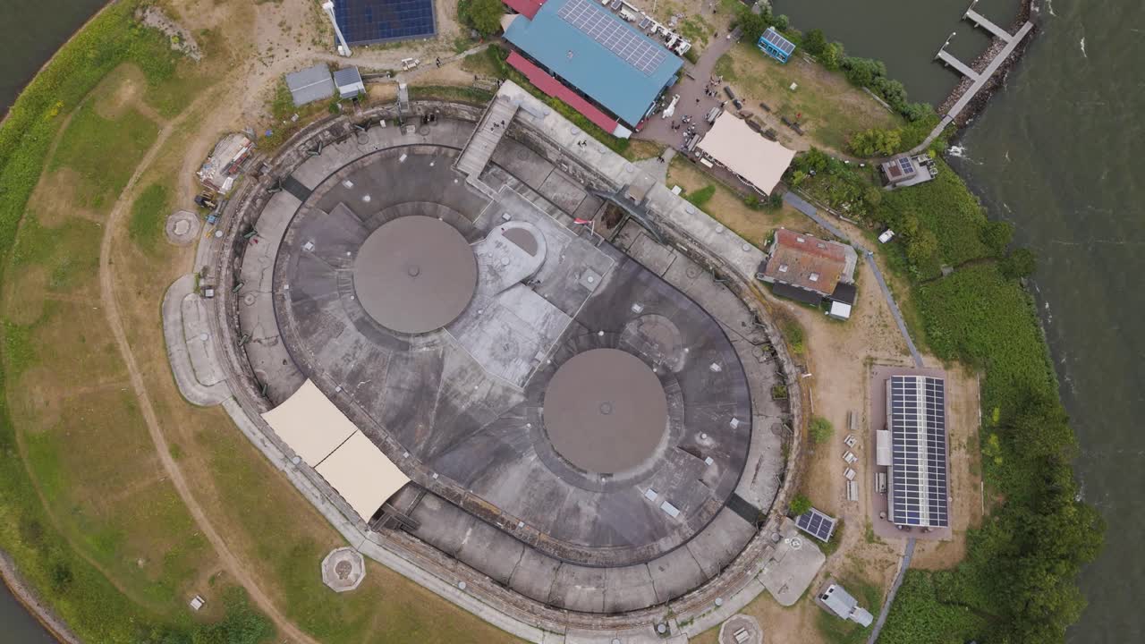 Aerial view of a fortress