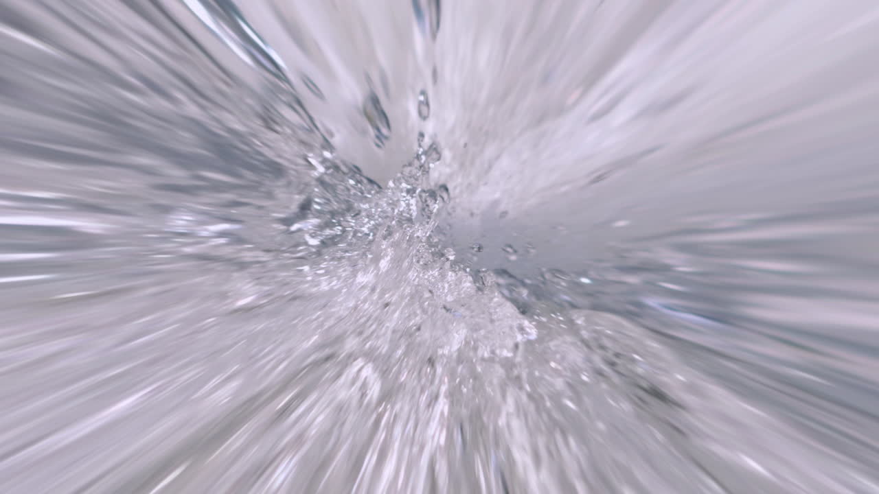 Abstract Swirling Water Droplets Moving Rapidly. Organic Particles Motion Graphics. Wallpaper Background Illustrative Asset.