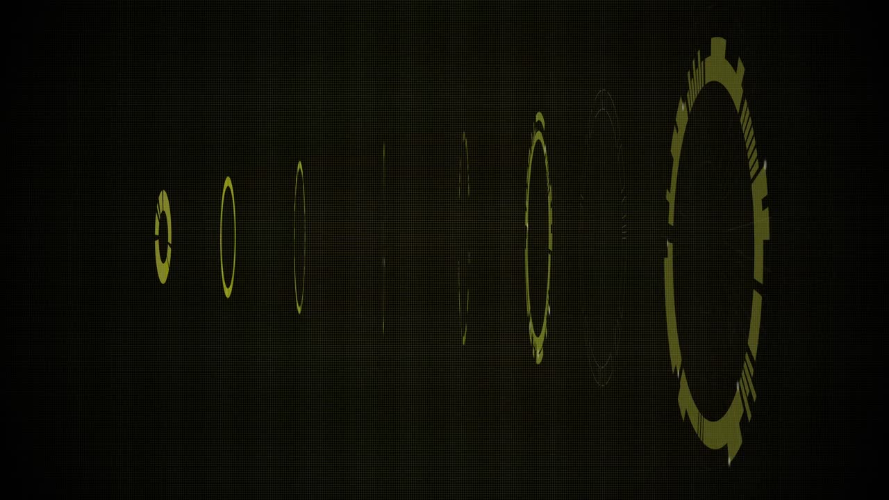 animación de círculos en movimiento con puntos de luz sobre fondo negro