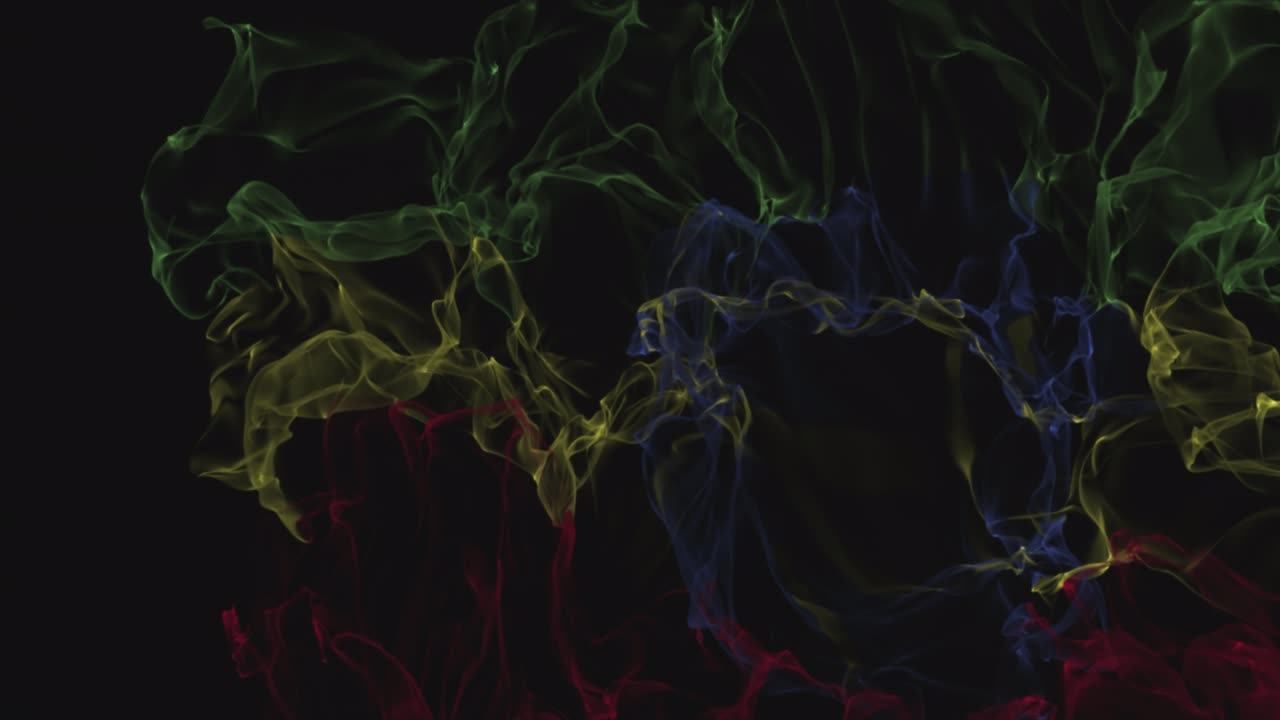 flag Ethiopia turns into smoke. State weakening concept, alpha channel.
