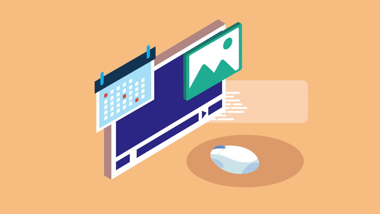 education online technology with media player template