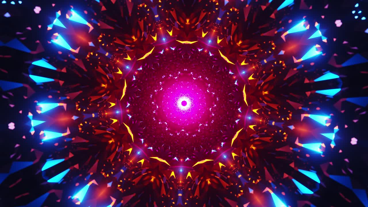 animación abstracta colorida de la flor. el ciclo del caleidoscopio vj